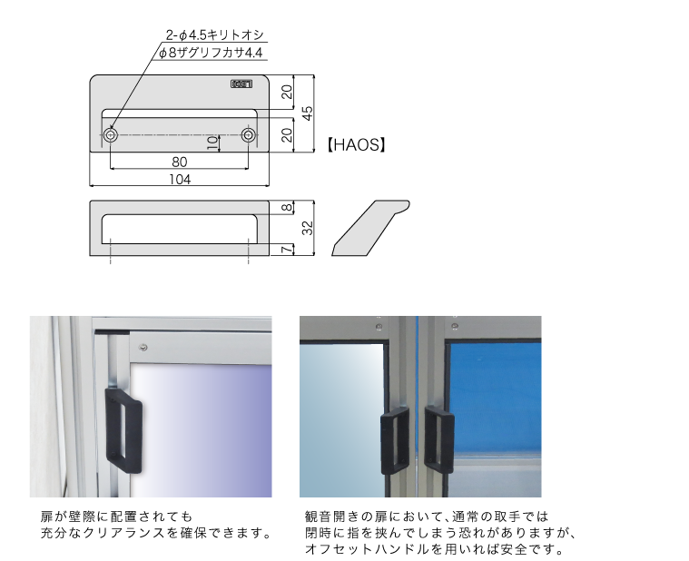 説明：オフセットハンドルS　40シリーズ用